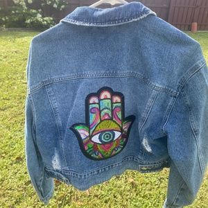 100% Cotton Hamsa Jean Jacket